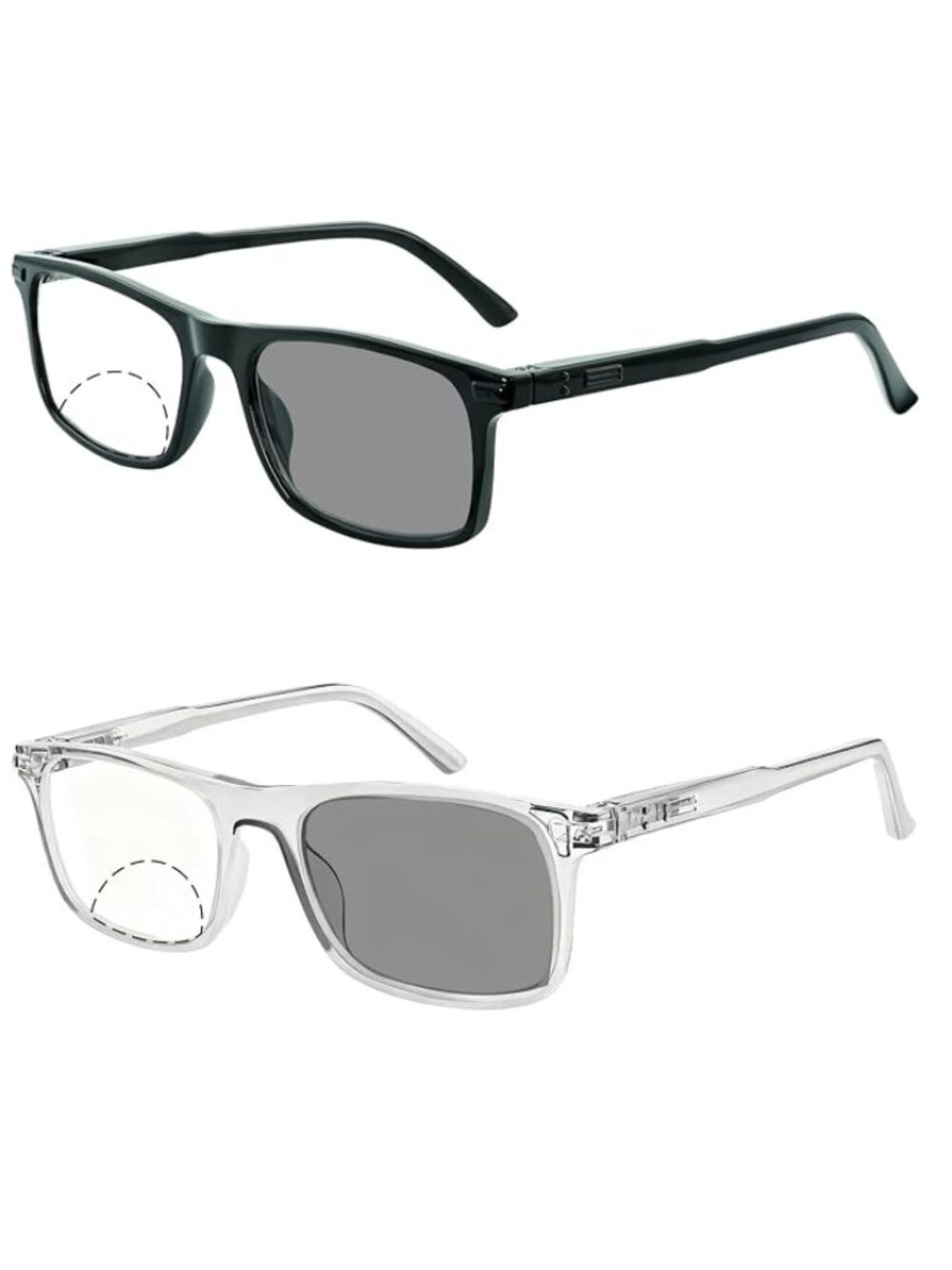 NEW Set of 2 Photochromic Bifocal 1X 1.0X Magnification Reading Reader Glasses